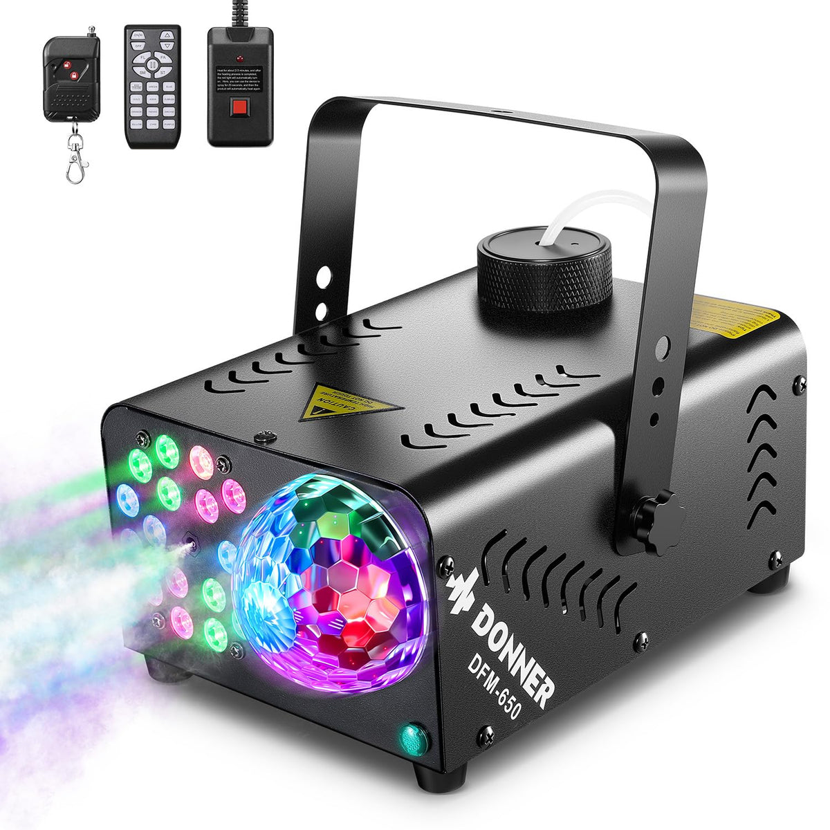 Fog Machine, Smoke Machine with Disco Ball Lights, 18 LED Beads & 13 Colors
