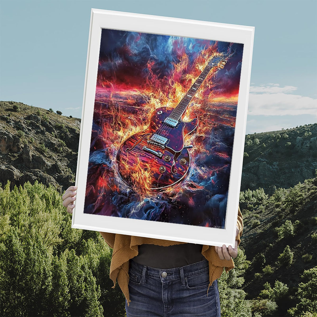 EATUKYIC 5D Electric Guitars Diamond Art Full Drill Diamond Painting Kits for Adults Beginners DIY Art Crafts for Relaxation and Home Wall Decor 12x16 Inch
