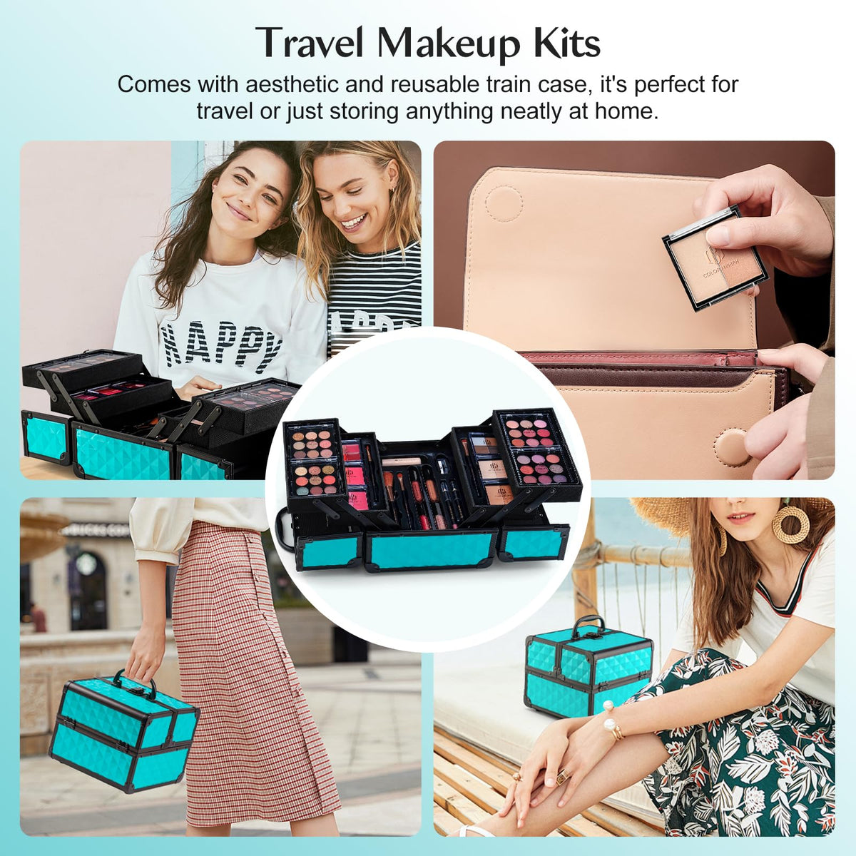 Color Nymph All In One Makeup Kit, Makeup Sets for Teens Girls - Mint Green