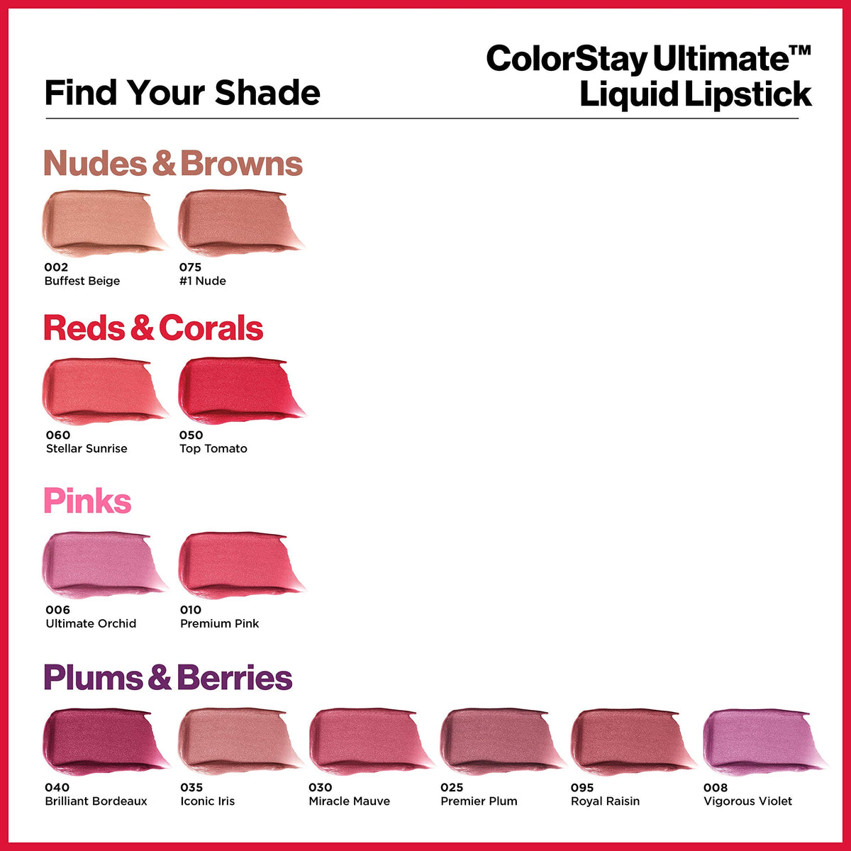 REVLON ColorStay Ultimate Liquid Lipstick, Longwear Rich Lip Colors, Wears for Up to 24 Hours, Satin Finish, 095 Royal Raisin, 0.1 fl oz (Pack of 2)