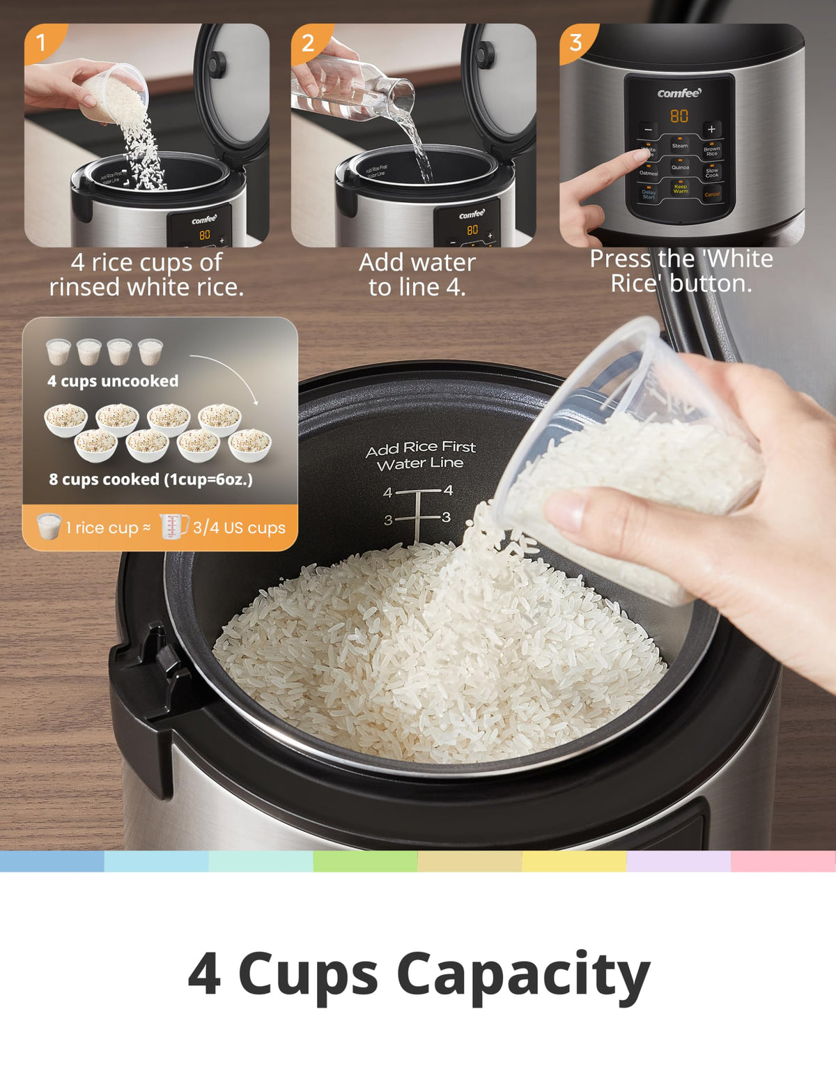 COMFEE' 6-in-1 Programmable Rice Cooker