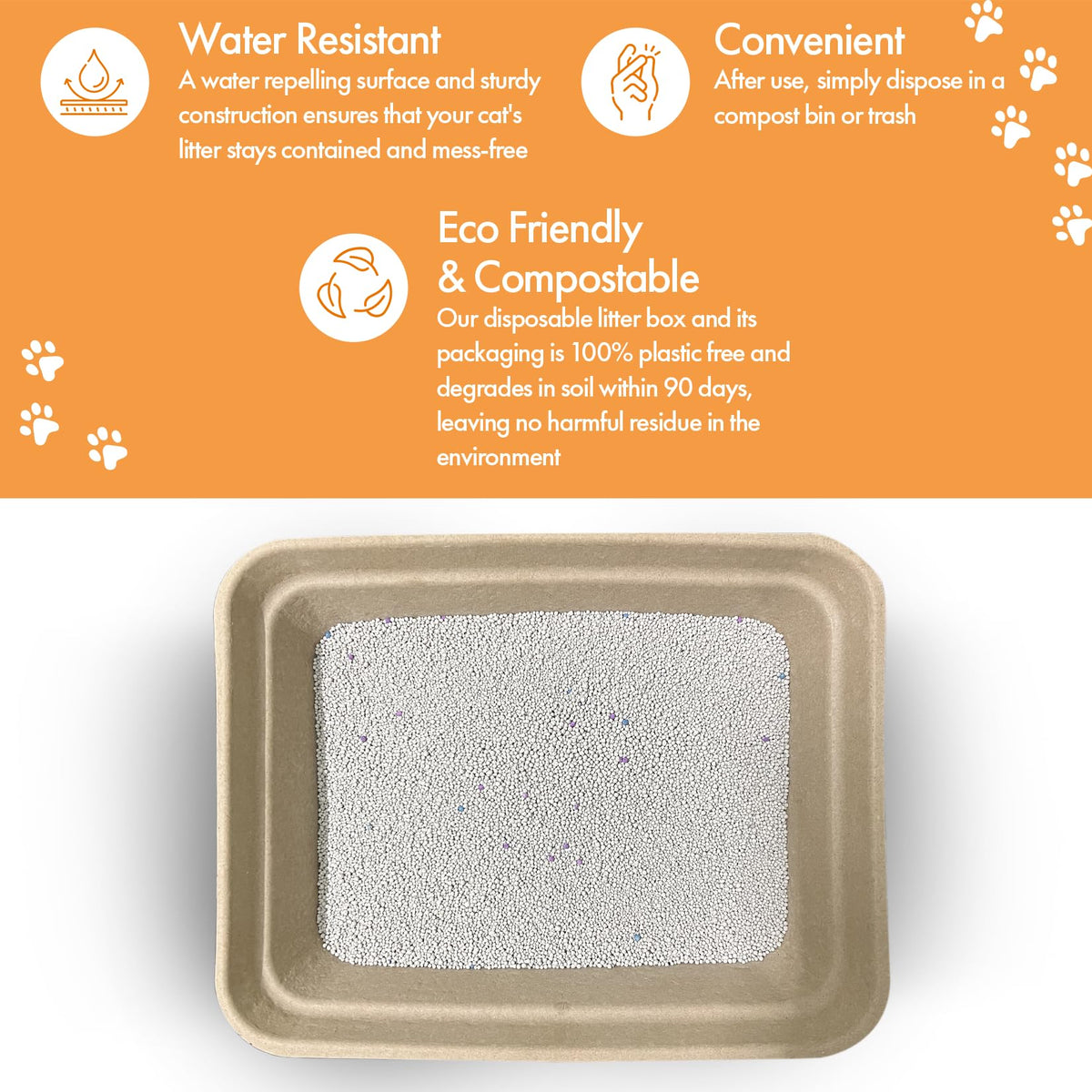 Disposable Litter Boxes (Brown, Large 8-Pack)