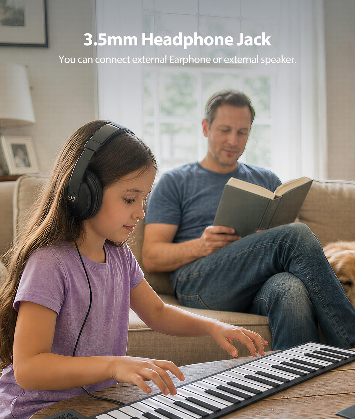 MARVTOWN 61Key Portable Small Roll Up Piano Keyboard For Kids,Foldable Flexible Electric Keyboard Piano with HIFI Speaker,14 Demo Songs,128 Tones,Earphones,USB-C Charging Best Gift For Beginner Travel