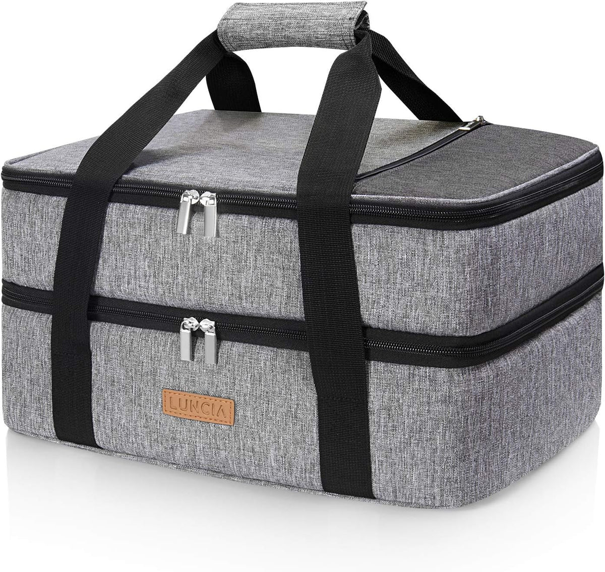 LUNCIA Insulated Double Decker Casserole Carrier, Lasagna Lugger Tote