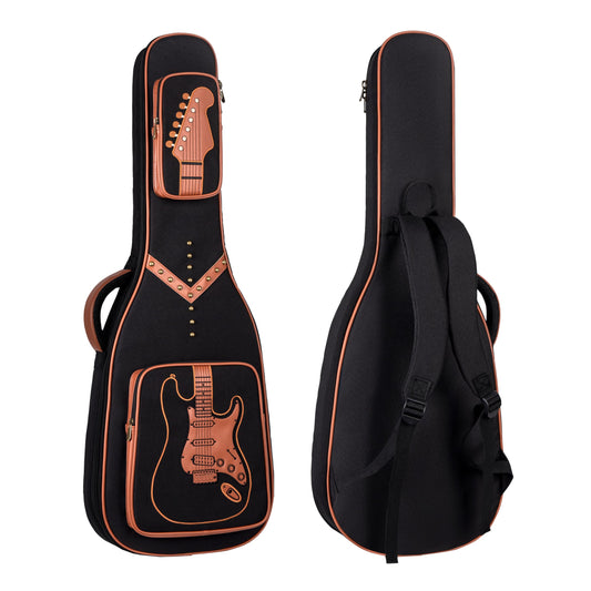 PPOPPO 39/40" Electric Guitar Bag 0.5" 300D Waterproof PU Punk Rivet Style