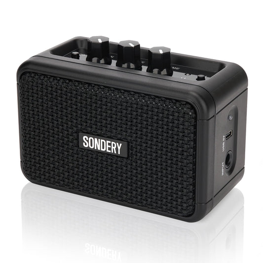 Sondery 5W Mini Amp for Electric Guitar Rechargeable with OD Clean Effects