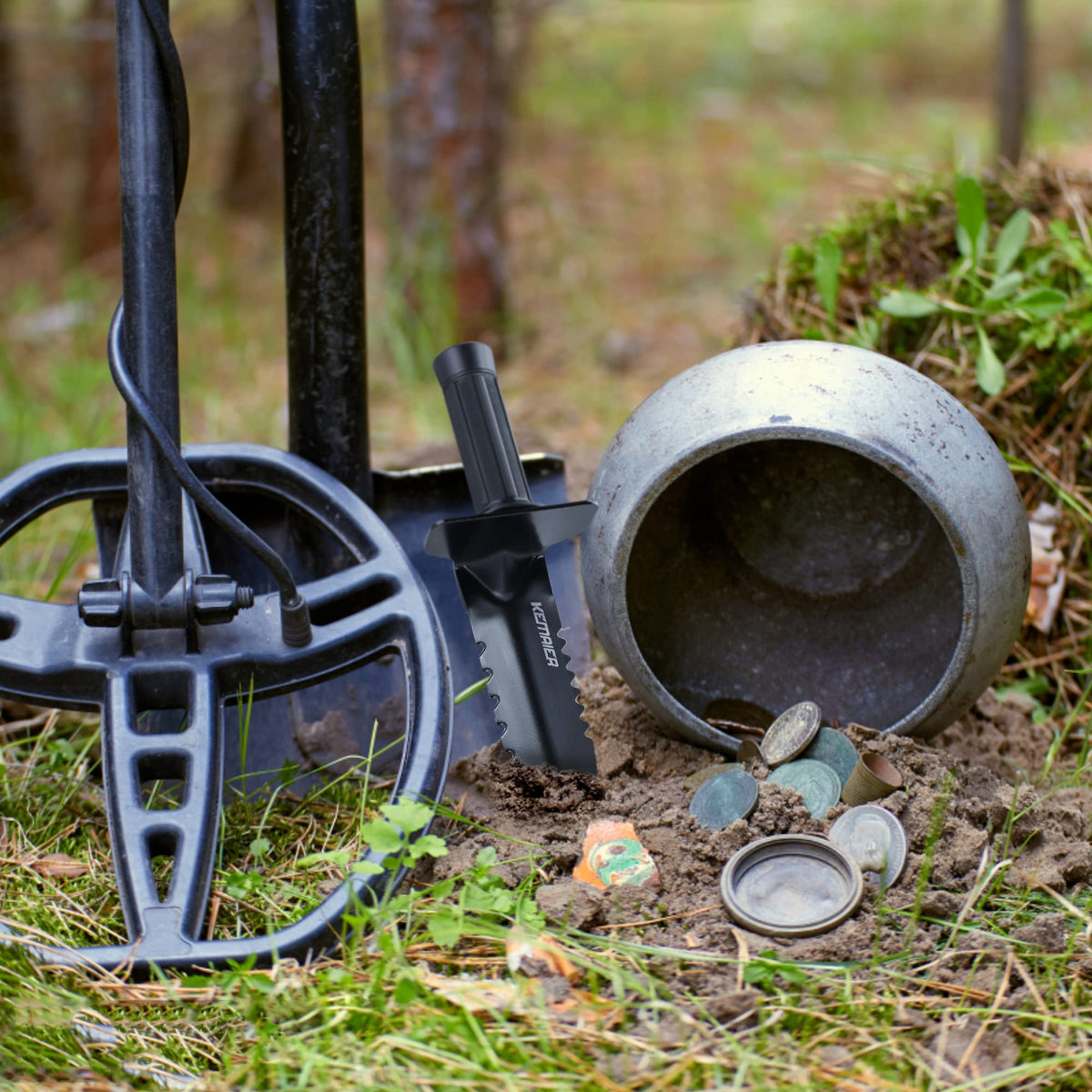 Kemaier Metal Detector Shovel, Heavy Duty Digging Tool for Accessories
