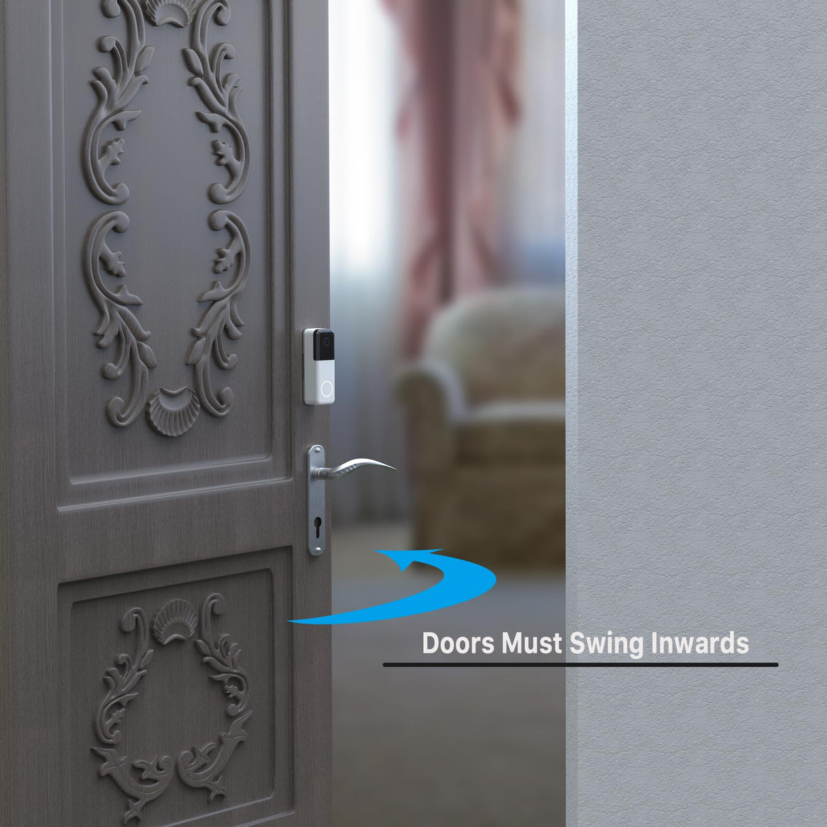 VMEI Anti-Theft Door Mount Compatible with Wyze Video Doorbell Pro, Made of Hard Stainless Steel and Aluminum Alloy, Real Anti-Theft, No Drill, Not Block Night Sensor (Silver)
