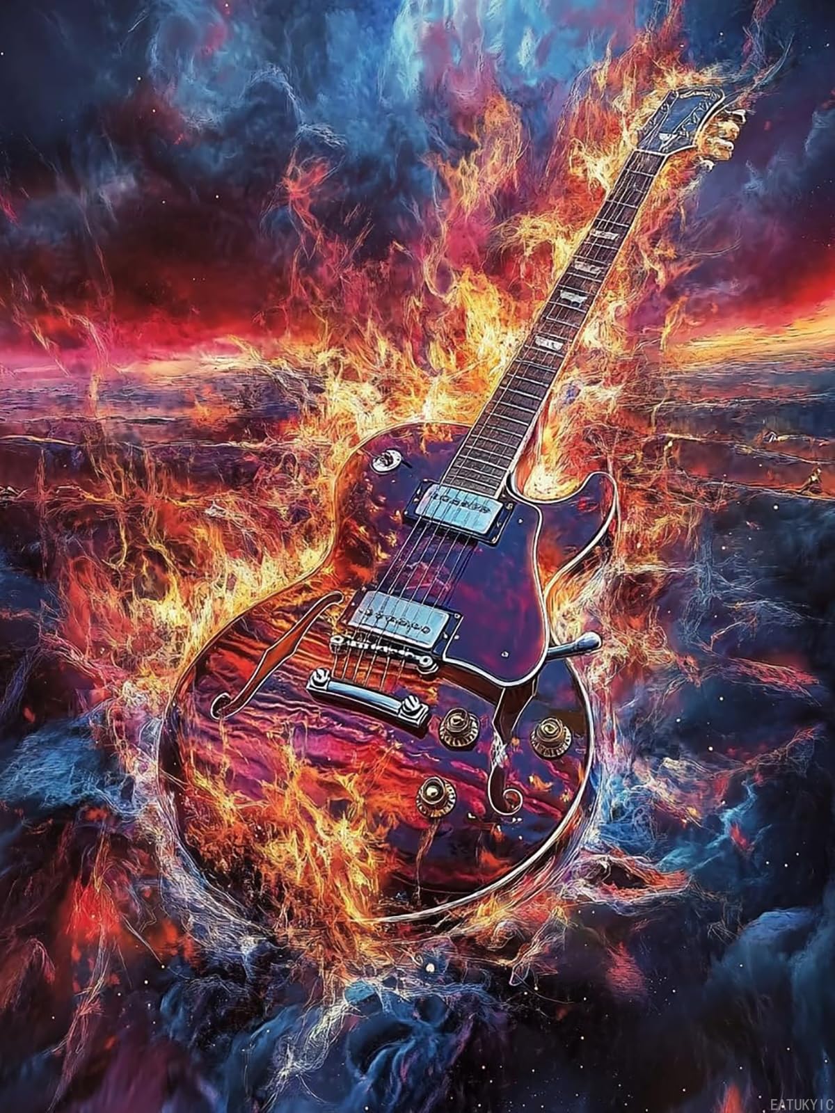 EATUKYIC 5D Electric Guitars Diamond Art Full Drill Diamond Painting Kits for Adults Beginners DIY Art Crafts for Relaxation and Home Wall Decor 12x16 Inch
