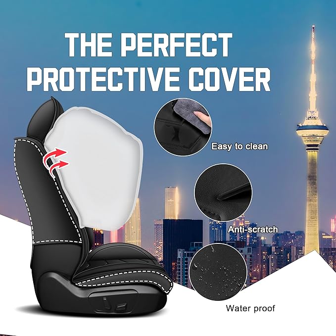 CTDS Car Seat Covers for Honda Accord 2000-2026, Stylish Sport Seat Cover, Premium Nappa Leather Car Seat Cover. Automobile Seat Covers Sets.(Standard 2 Seats/Pure Black)