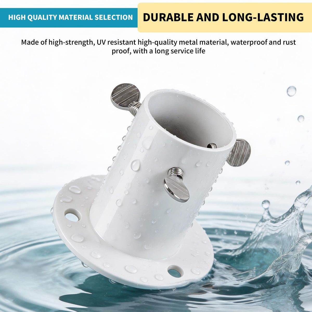 Metal Fence Pole Mount Adapter for Smart Bird Feeder Durable, Weather-Proof Post Mount Base Bird-Feeder with 6 Screws Easy Installation