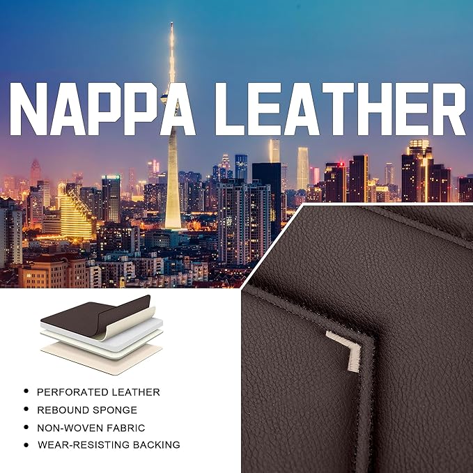 CTDS Car Seat Covers for Honda Accord 2000-2026, Stylish Sport Seat Cover, Premium Nappa Leather Car Seat Cover. Automobile Seat Covers Sets.(Standard 5 Seats/Coffee Color)