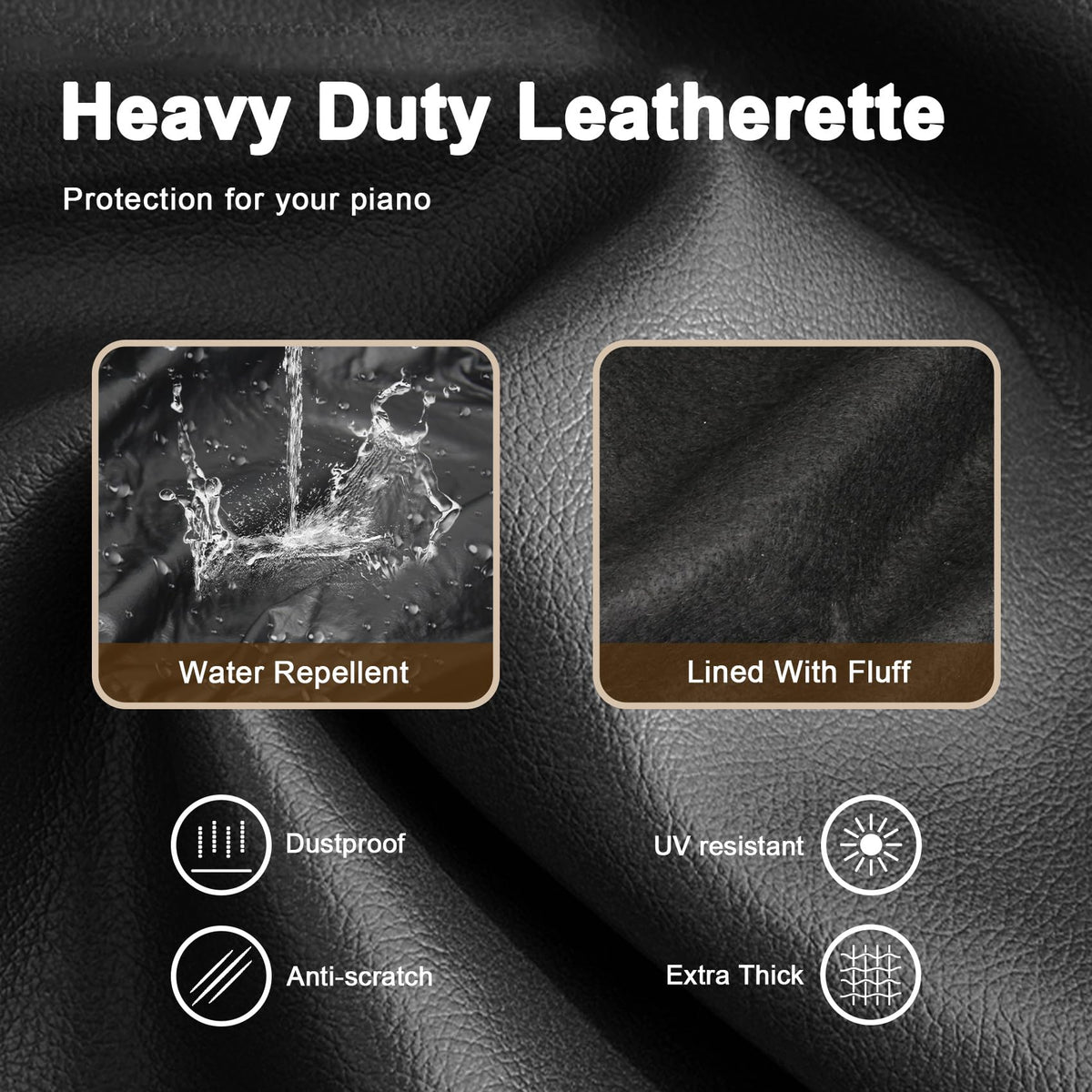 Explore Land 88 Keys Digital Piano Dust Cover, 53.5"Lx12.5"Wx8"H, Black