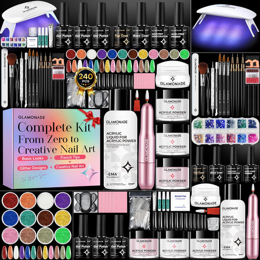 Glamonade Acrylic Nail Kit for Beginners: Prep to Finish Home Practice DIY