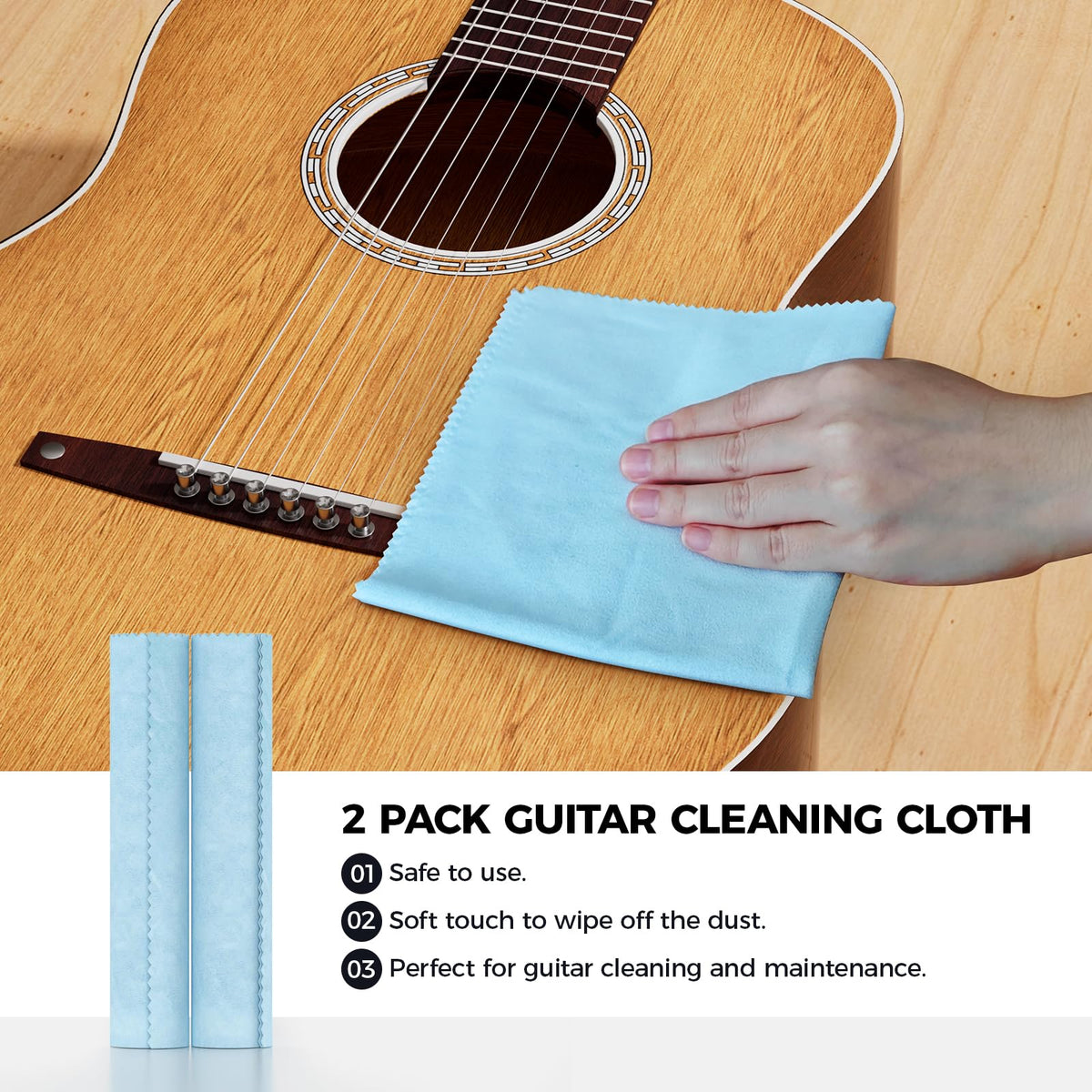 Heams Professional 6 in 1 Guitar Cleaning Kit, All-in-One, 120ML, 20% More