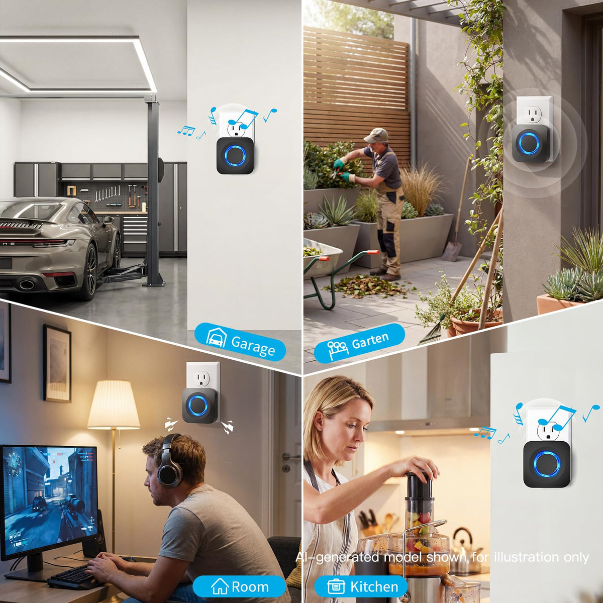 WIFI Wireless Doorbell Chime Compatible with Ring, Nest, Blink