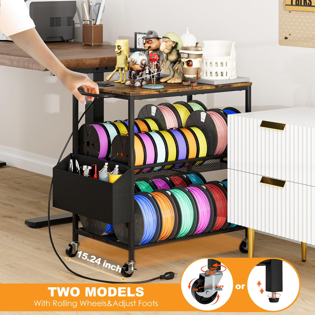 Riodalare 3D Printer Stand with Filament Storage and Outlet