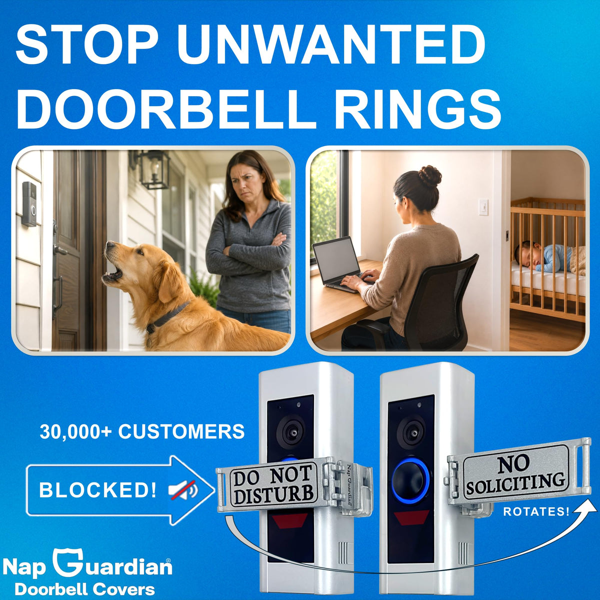 Nap Guardian The Original No Soliciting Doorbell Cover, Universal Fit