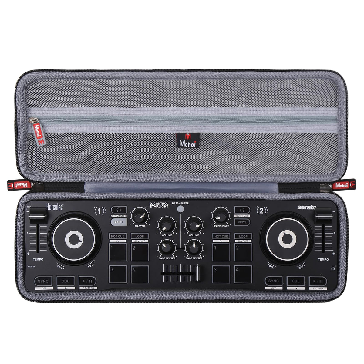 Mchoi Hard Portable Case Compatible with Hercules DJControl Starlight Pocket USB DJ Controller,Case Only (Black)