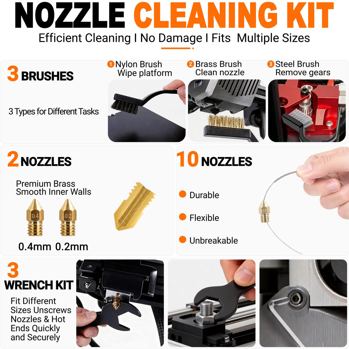 READAEER 3D Printer Tools Kit with Storage Case, 91pcs 3D Printer Accessories Including Deburring Tool, Nozzle Cleaning Tool, Metal Files, Removing Scrapers, Hand Drill for Bambu Lab, Ender 3 etc.