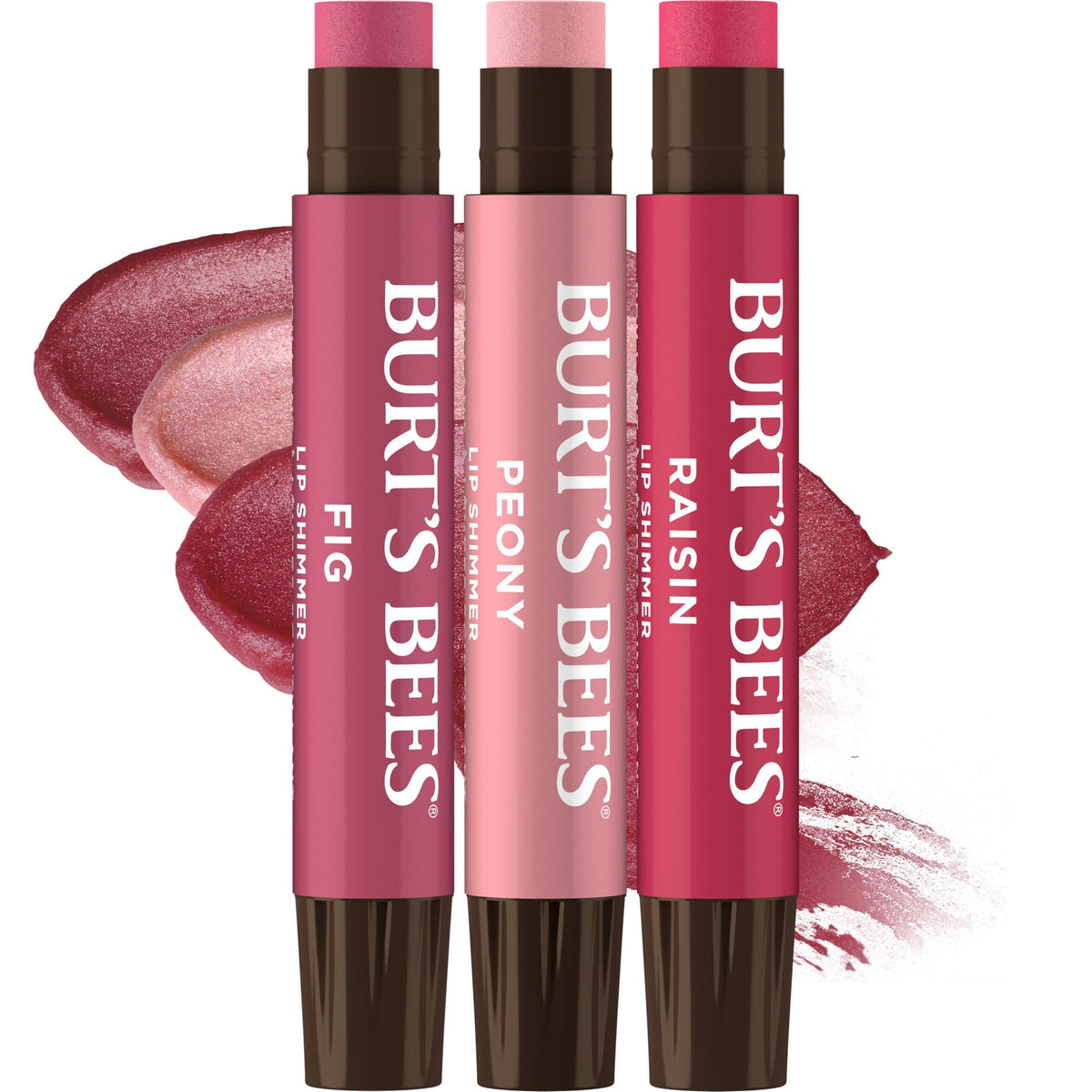 Burt's Bees Lip Shimmer Nude Collection, Tinted Lip Balm, 0.09 oz., 3 Tubes