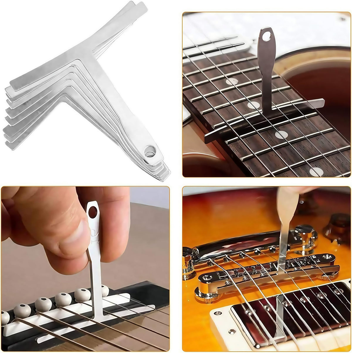 Guitar Repairing Maintenance Tool Kit 72Pcs Guitar Repair Kit Including Guitar Strings, Plectrums, Bridge, Guitar Code For Acoustic Electric Guitar Bass Ukulele