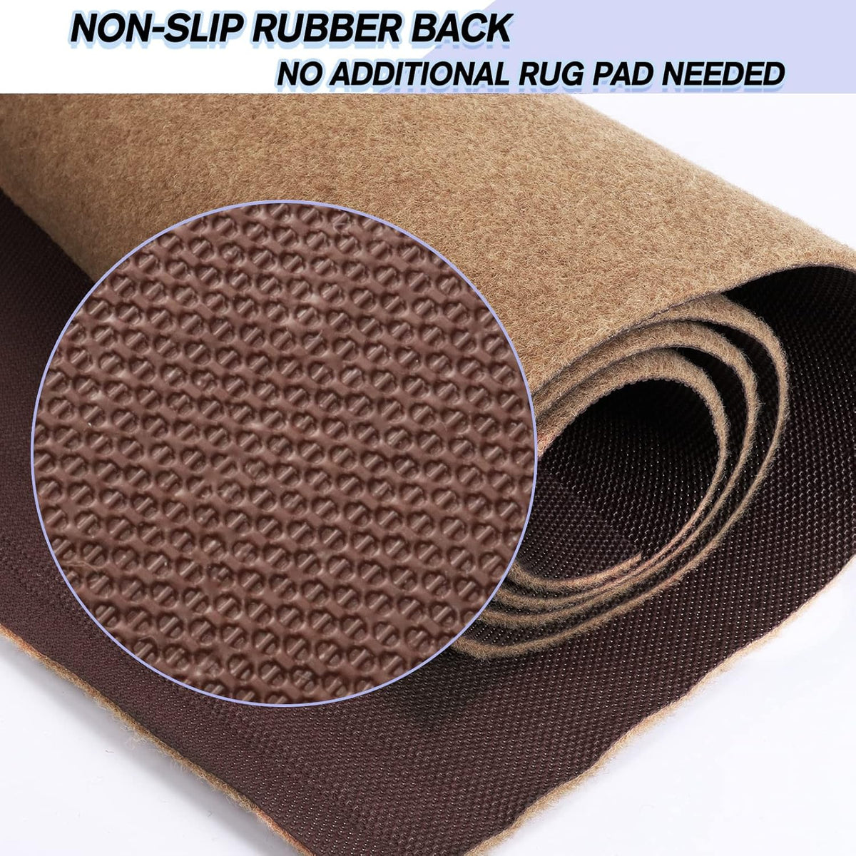 Custom Size Backed Non-Slip Area Rugs Runner, Easy Clean, Waterproof Runner Rugs for Hallway Entryway, Kitchen, Laundry, 3FT x 53FT, Beige
