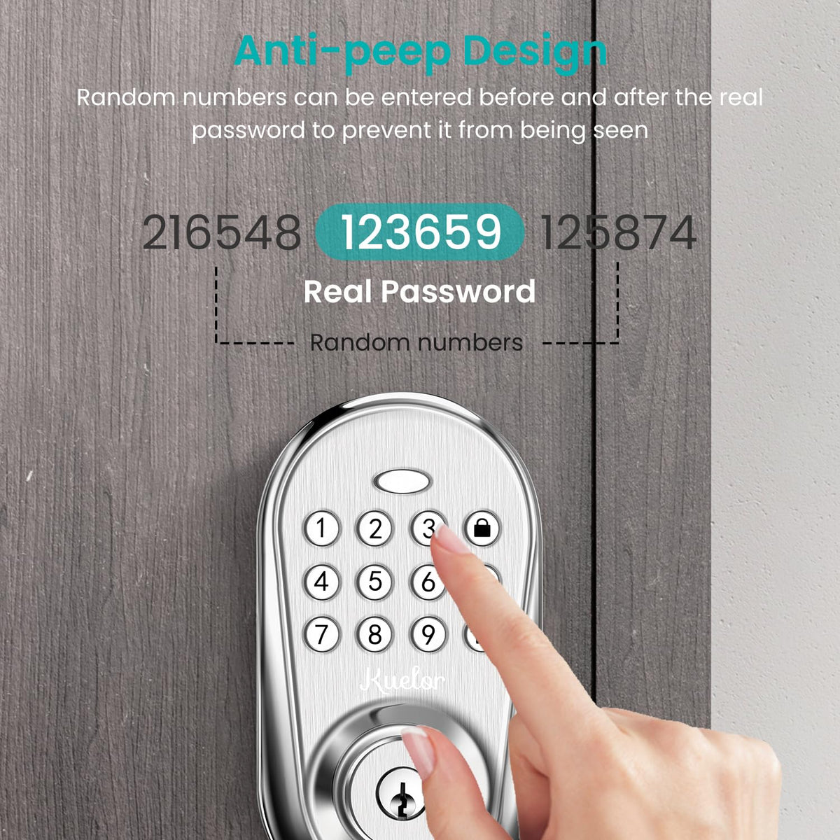 Keyless Entry Door Lock with Keypad Smart Deadbolt for Front Door (Silver)