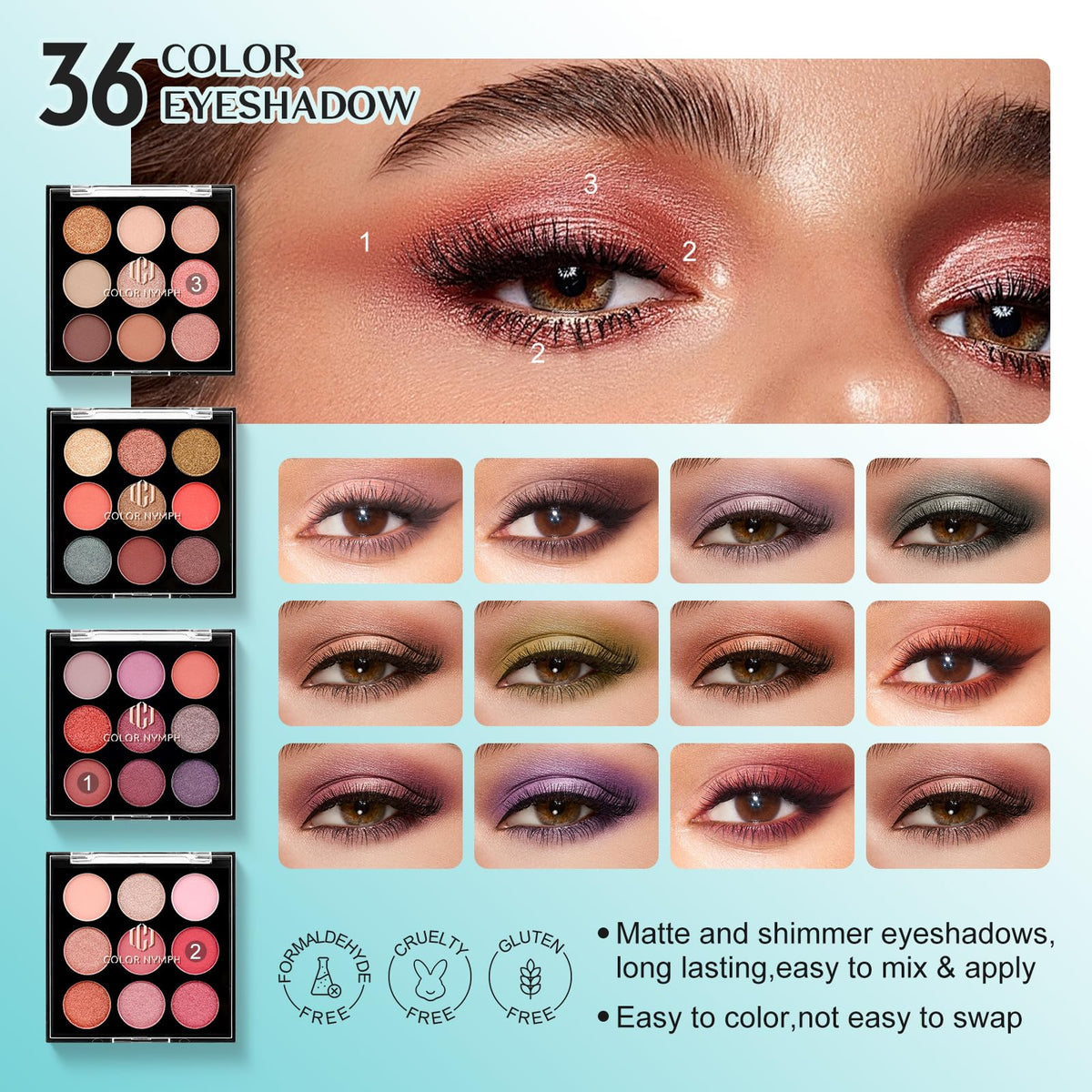 Color Nymph All In One Makeup Kit, Makeup Sets for Teens Girls - Mint Green