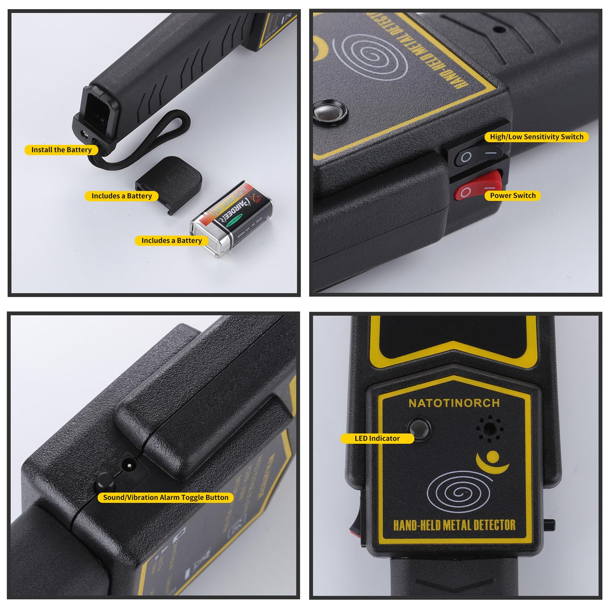 Handheld Metal Detector Wand Security Scanner,High-Sensitivity Security Wand Metal Detector, Detection of Various Electronic Metal Products