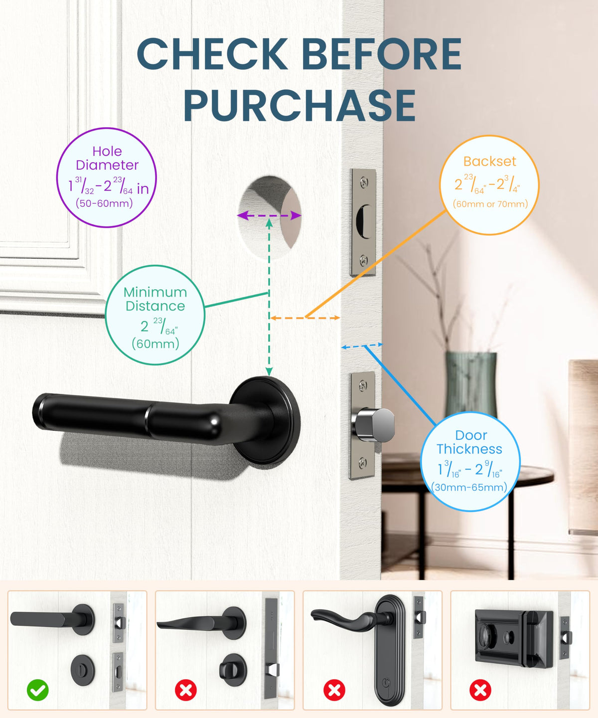 Keyless Entry Smart Deadbolt Lock – Keypad Fingerprint Touchscreen & App Control, Smart Door Lock, Easy Install for Home/Office, Auto-Lock