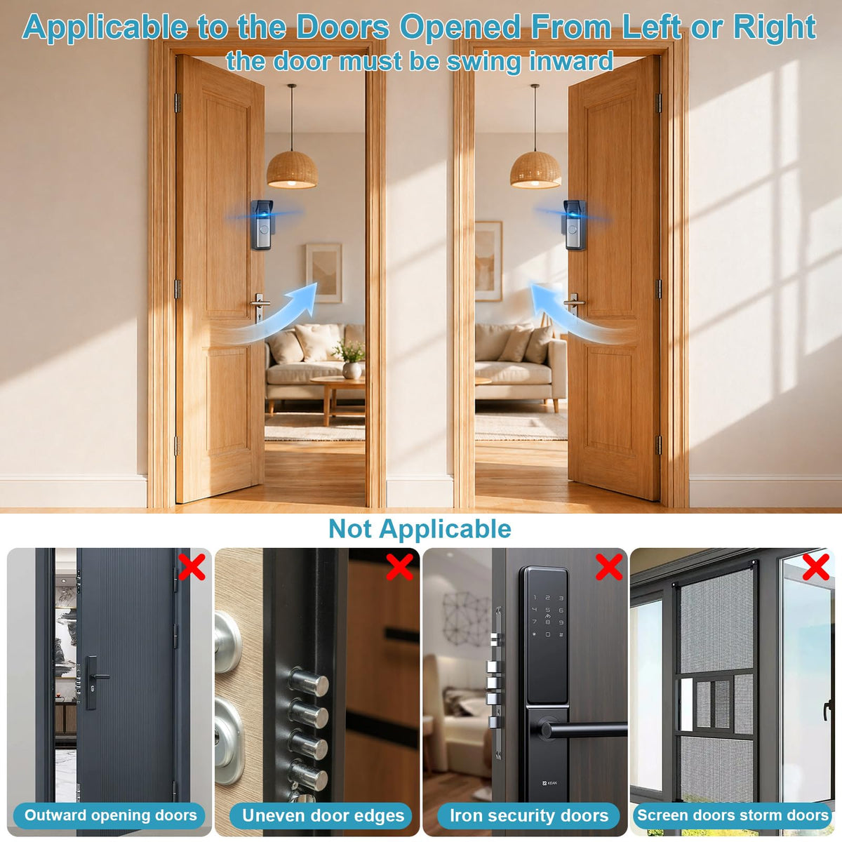 2026 Upgrade Anti-Theft Video Doorbell Mount for Ring/Other Battery Doorbell/Plus/Pro(2nd Gen), Adjustable No-Drill Mounting Video Camera Doorbell Cover Holder for Rentals, Not for Security Door