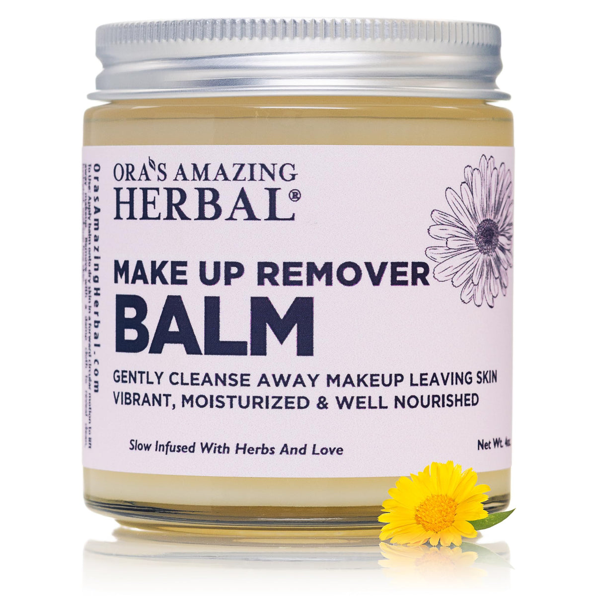 Ora's Amazing Herbal Makeup Remover Balm, Calendula Cleansing Balm with Licorice Root, Make Up Remover, Fragrance Free Skincare, Plant Based Makeup Melt, 4 oz