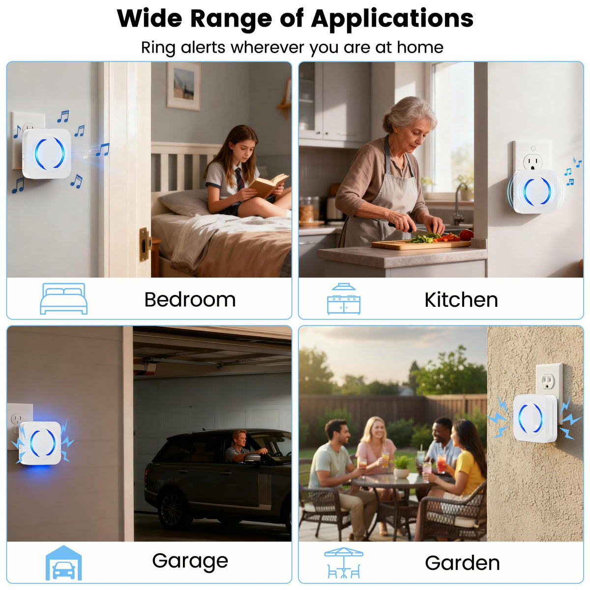 MISDUOCOCO Wireless Doorbell Chime Extender for Ring Blink Google Nest