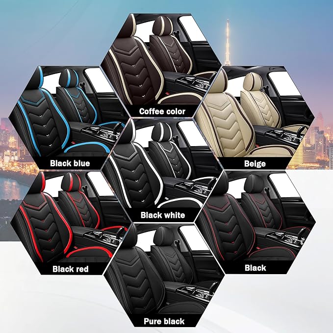 CTDS Car Seat Covers for Honda Accord 2000-2026, Stylish Sport Seat Cover, Premium Nappa Leather Car Seat Cover. Automobile Seat Covers Sets.(Standard 2 Seats/Black)