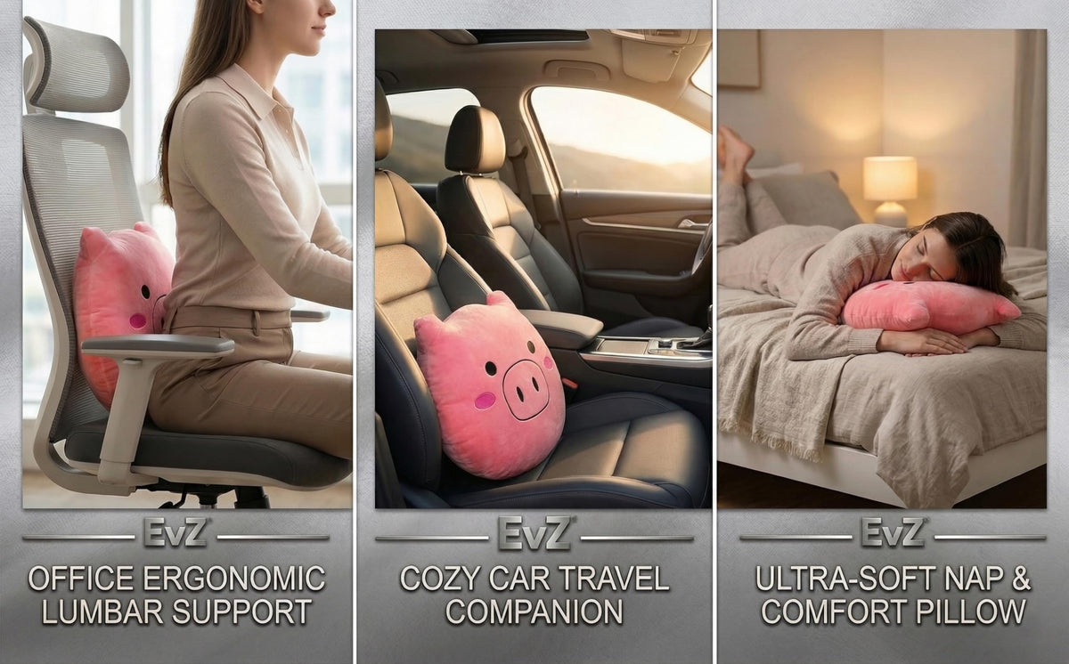 EvZ Official Certified Pig Emoji Pillow - 32cm Large Soft Plush Pink Piggy Face Emoticon Cushion - Cute Animal Decorative Stuffed Toy for Kids Room, Baby Shower & Nursery Decor (Pink)