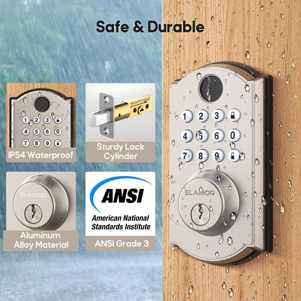 M19 Fingerprint Door Lock, Smart Keyless Entry Deadbolt for Front Door SN