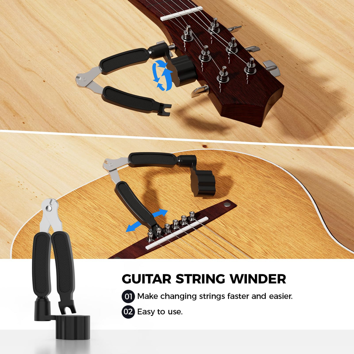 Heams Professional 6 in 1 Guitar Cleaning Kit, All-in-One, 120ML, 20% More