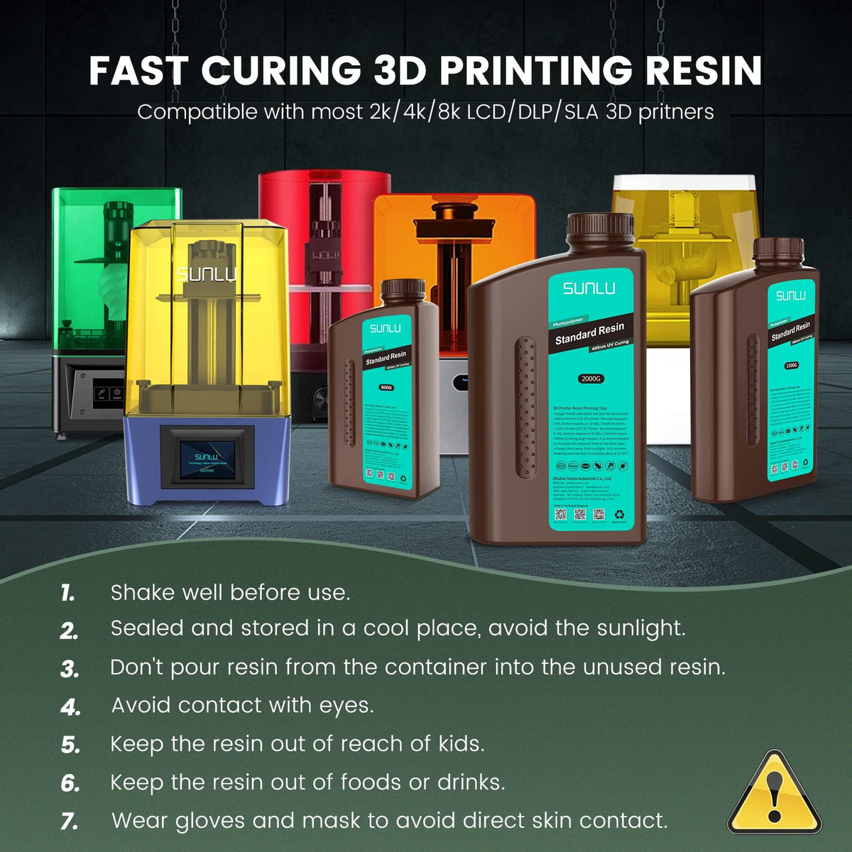 SUNLU Standard 3D Printer Resin Plus, Fast-Curing Photopolymer Resin for LCD/DLP/SLA Printers, 395-405nm UV, Low Shrinkage and High Precision, Clear Red 1KG
