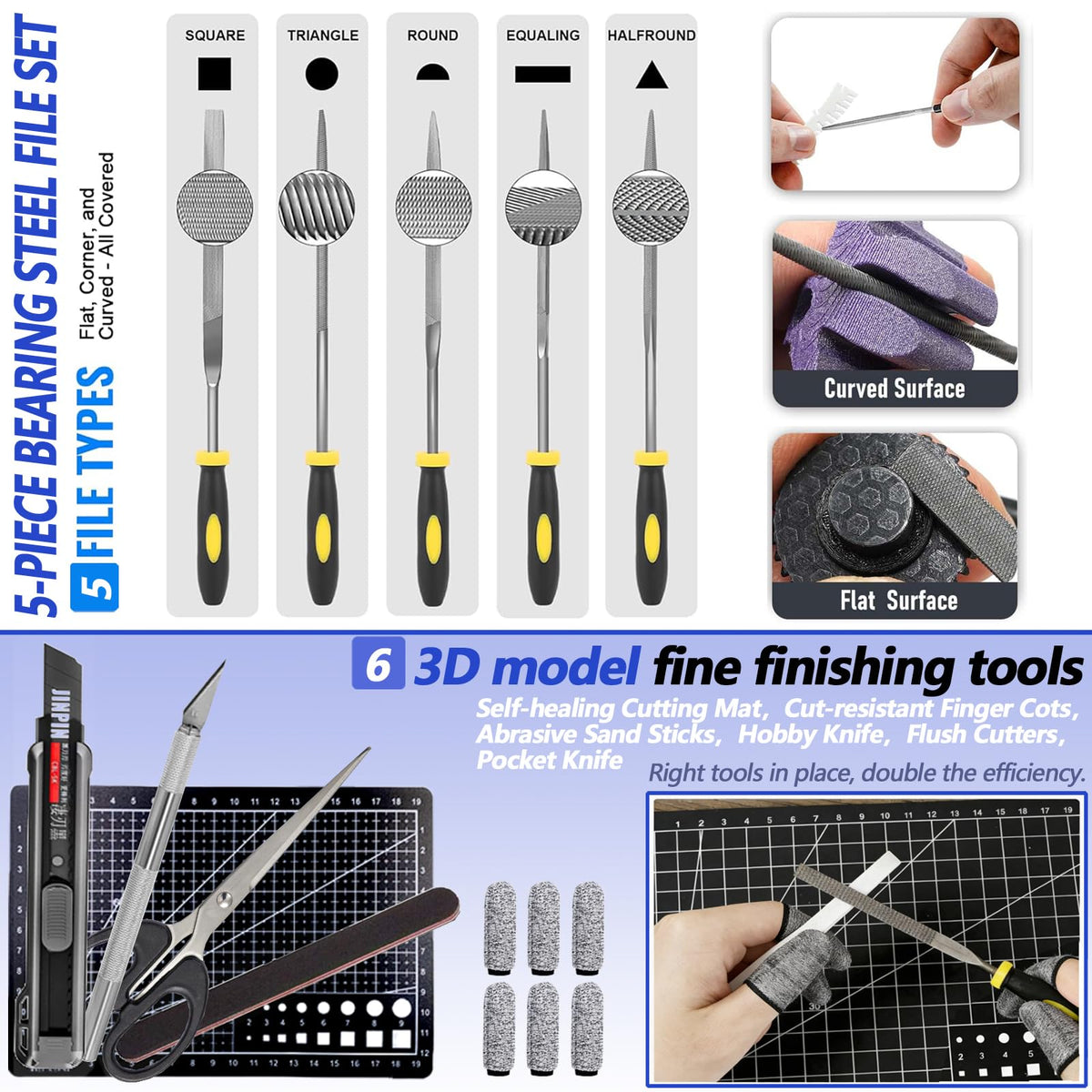262 Pcs 3D Printer Tool Set w/Bag, Nozzle Kit & Mini Electric Grinder