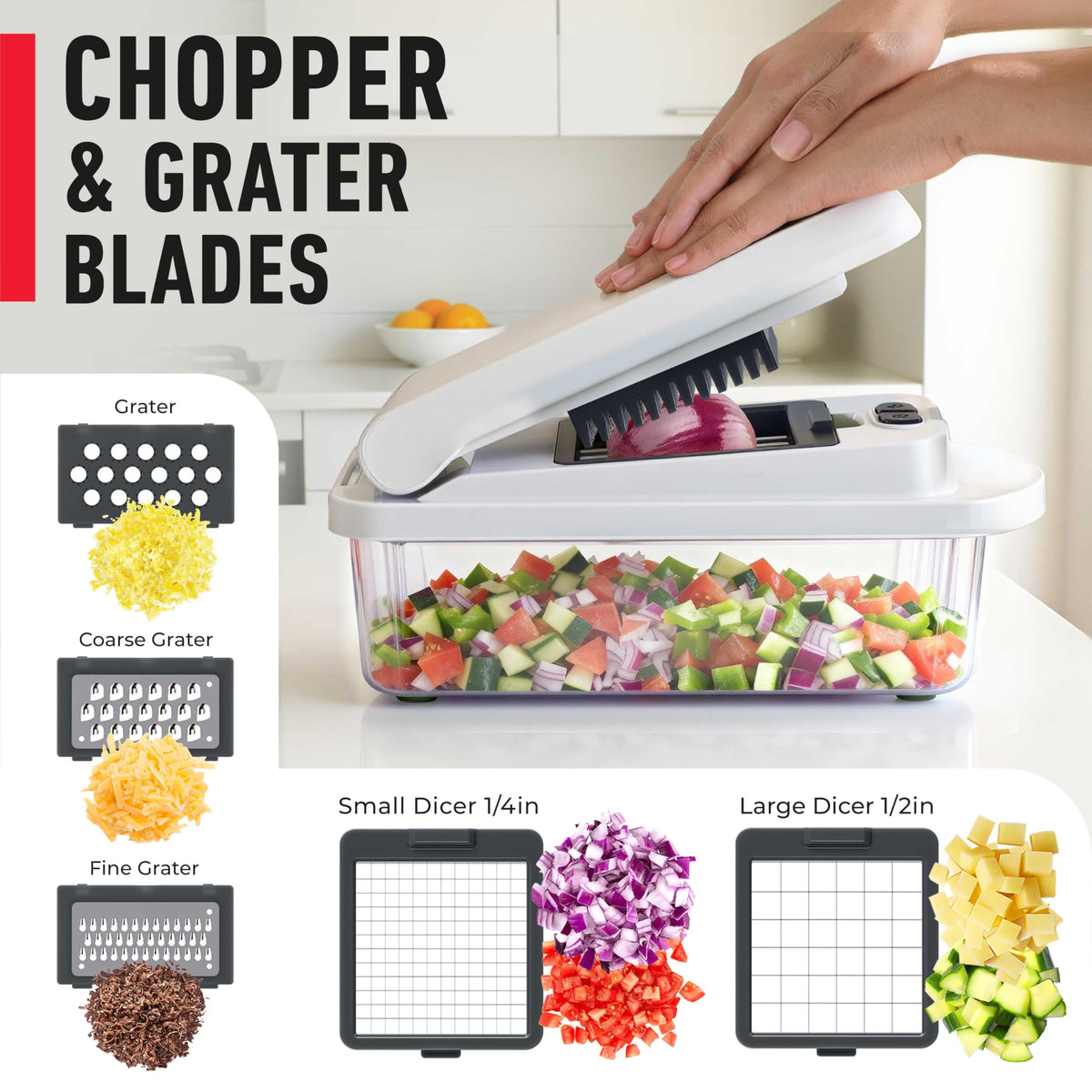 Mueller The Real Original Pro Vegetable Chopper & Mandoline Slicer, 10-in-1