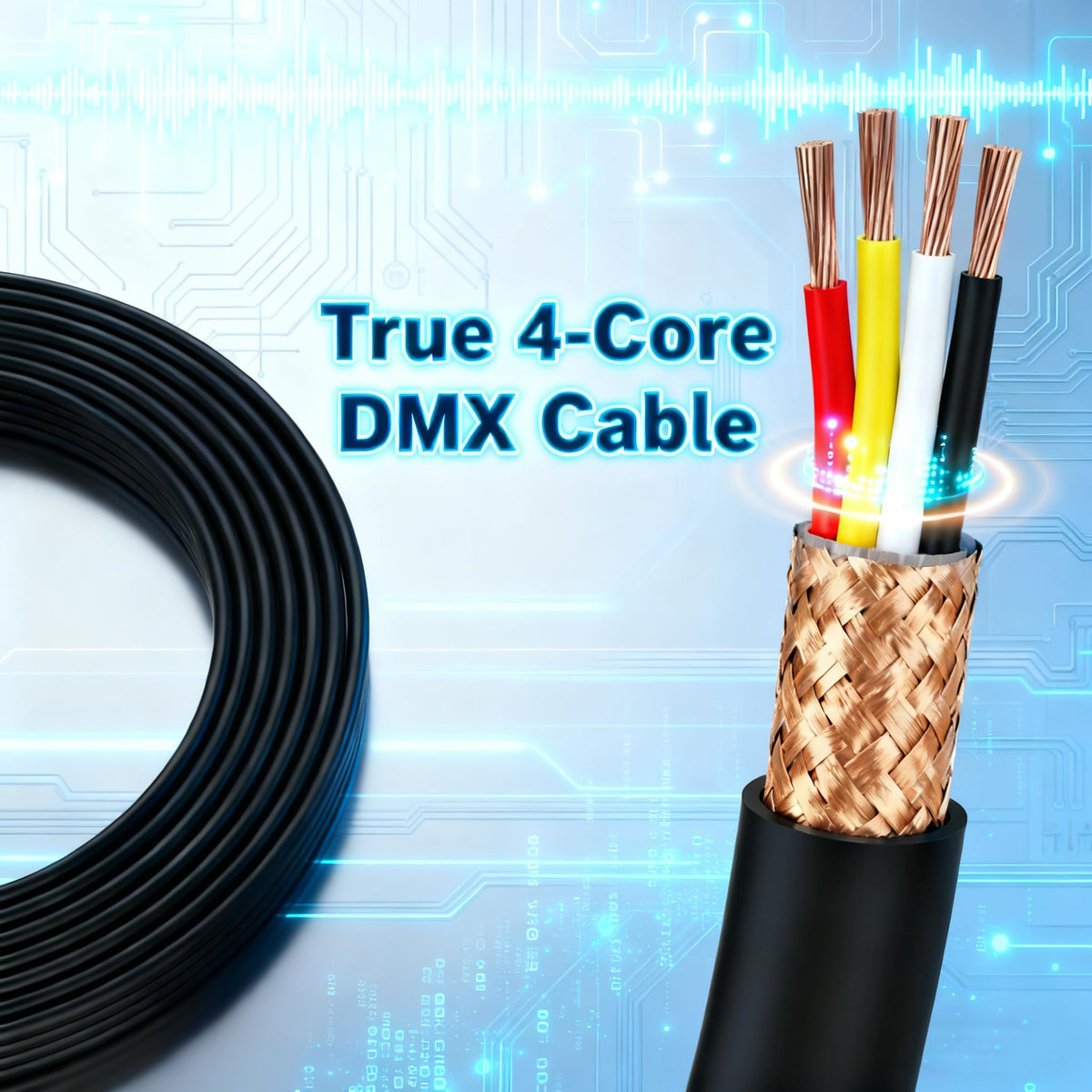 SMALL-EYE 5 Pin DMX Cables 6 ft 1-Pack, 4-Core Male to Female