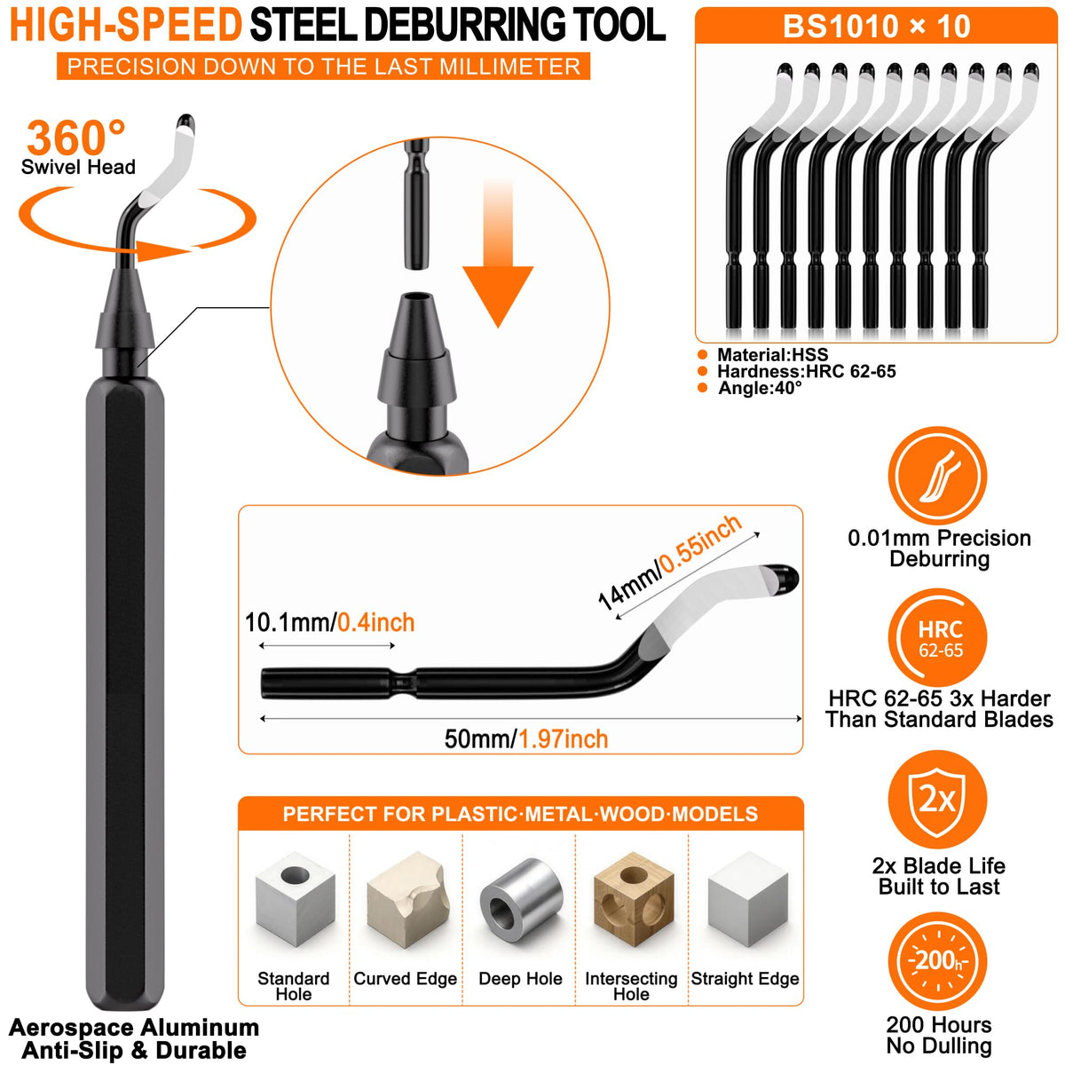 READAEER 3D Printer Tools Kit with Storage Case, 91pcs 3D Printer Accessories Including Deburring Tool, Nozzle Cleaning Tool, Metal Files, Removing Scrapers, Hand Drill for Bambu Lab, Ender 3 etc.