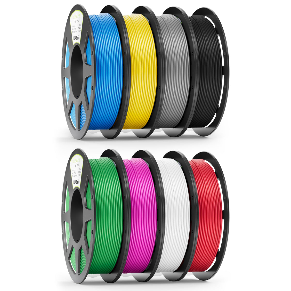 MarsWork Pre-Dried PLA Basic, 8 x 250g Bundle for Bambu Lab 3D Printers