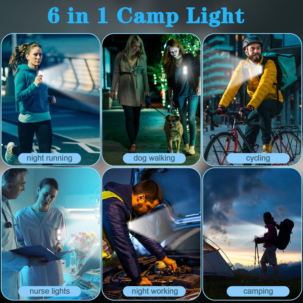 Lembopo Small Rechargeable EDC Flashlight 2 Pack, Clip on Running Lights Gift for Runners, Safety Bike Lights for Dog Walking at Night, Hands Free Running Accessories Gear for Women Men