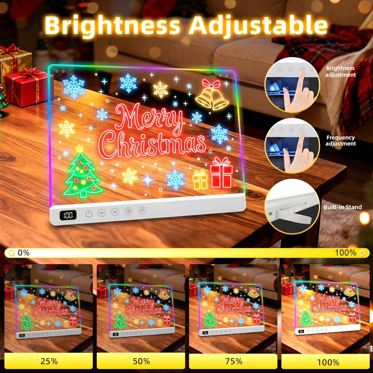 Lumiboard Led Drawing Board with 13 Light Effects, 16" Rechargeable Glow Doodle LED Note Board with Colors, Neon Light Up Drawing Tablet Gifts for Kids for Easter Birthday Christmas Gift Ideas