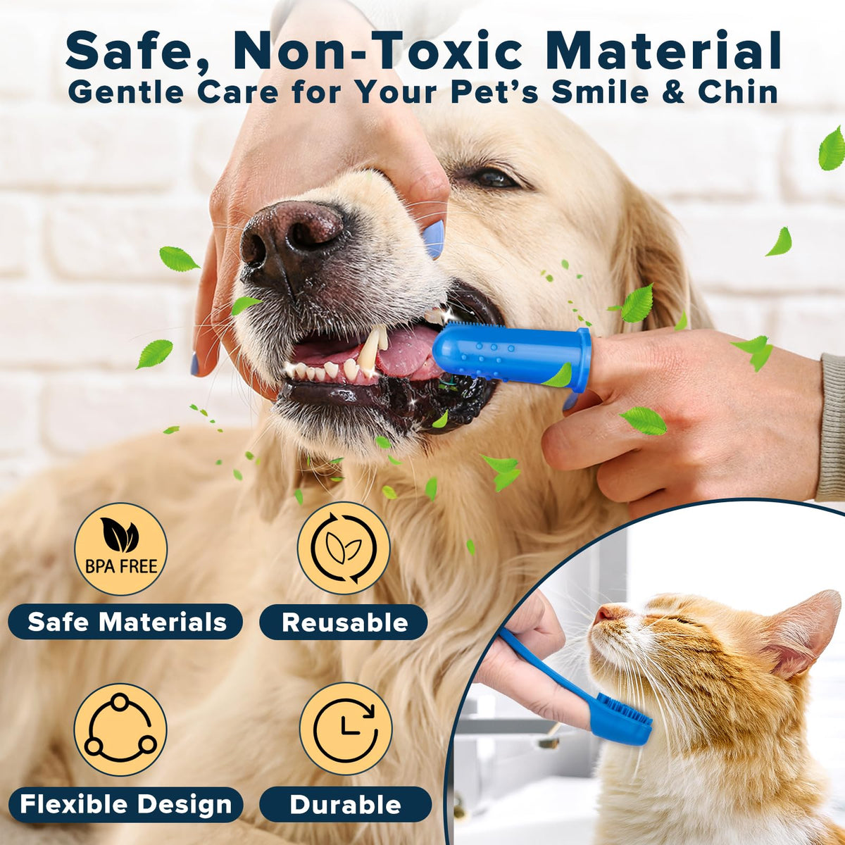 6PCS Grooming & Bath Supplies for Dogs, Cats | Dog Washing Gloves | Dog Bath Brush | Dog Shower Brush | Pet Grooming Gloves | Dog Grooming kit | Pet Supplies for Showerhead & Sprayer (Navy Blue)