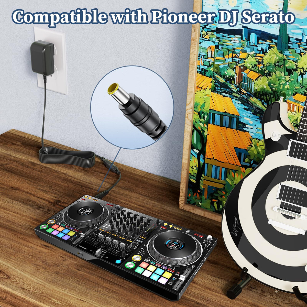12V Adapter for Pioneer DDJ-1000 DDJ-1000SRT DDJ-1000SRT-W DJ Controller
