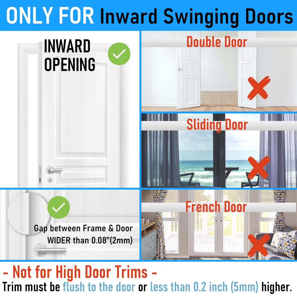 Steinwhale 3Pack Door Reinforcement Lock Home Security, Childproof Safety