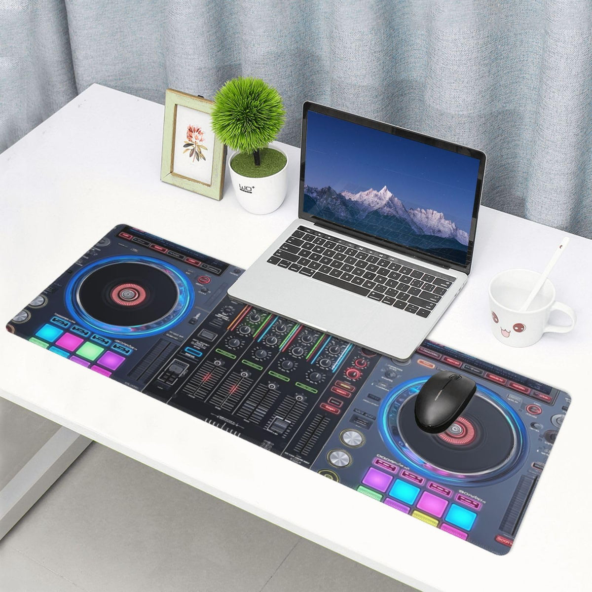 XL Large Gaming Mouse Pad Desk Mat, 31.5×11.8 Inch DJ Mixer Desk Pad, Music Controller Turntable Long Keyboard Mat for Desktop Laptop PC Computer